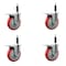 Service Caster 5'' Red Poly Swivel 3/4'' Expanding Stem Caster Set Total Lock Brake, 4PK SCC-EXTTL20S514-PPUB-RED-34-4 - alternate 1
